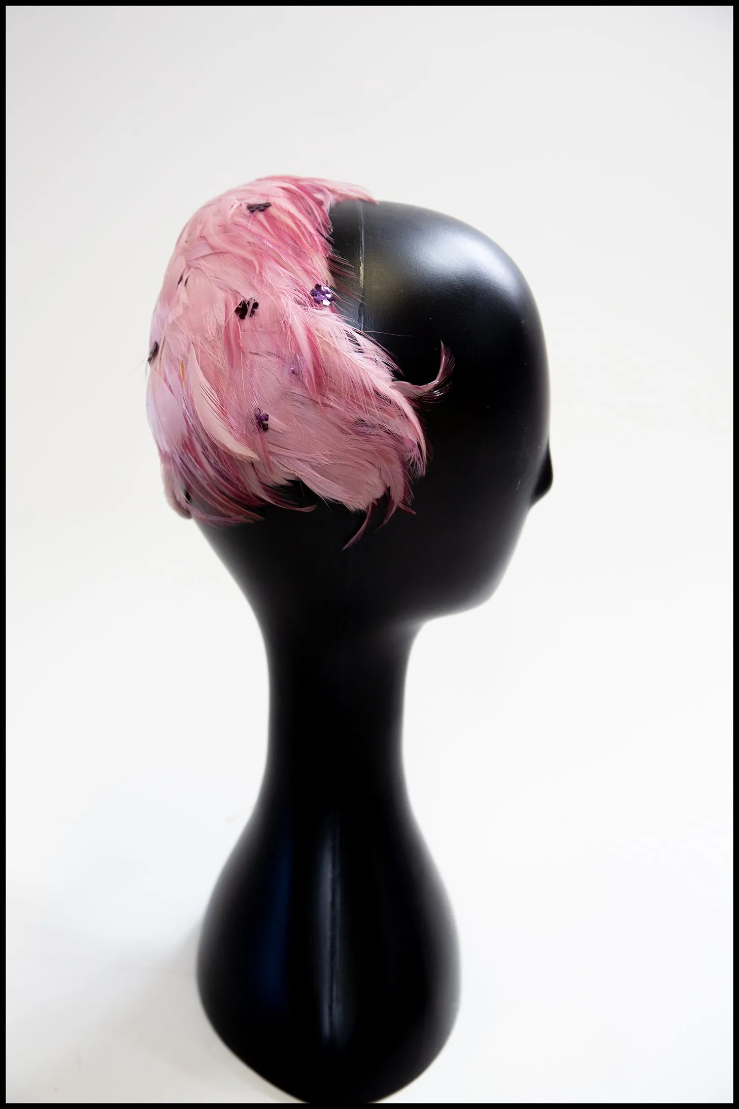 Vintage 1950s Pink Feather Hat