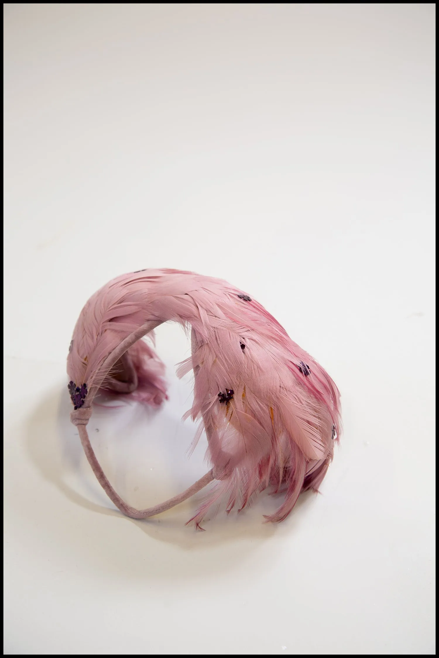 Vintage 1950s Pink Feather Hat